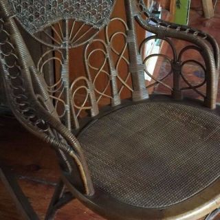 Early Heywood Wakefield Wicker Rocking Chair. 4