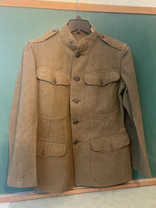 Vtg 1910’s Wwi Us Army Quartermaster Wool Jacket Tunic Uniform Medium