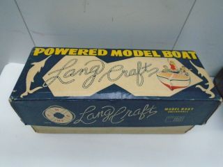 Vintage Lang Craft Unsinkable Model Toy Boat With Motor Japan