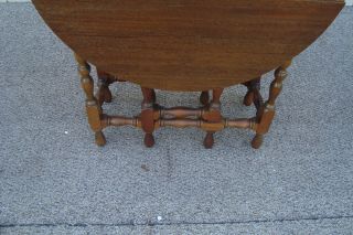 61080 Antique Mahogany Gateleg Dropleaf Dining Table with DRAWER 2