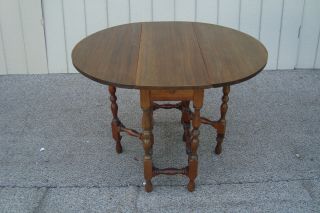 61080 Antique Mahogany Gateleg Dropleaf Dining Table with DRAWER 5