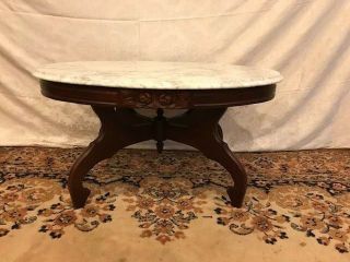 Antique Victorian Marble Top Coffee Table