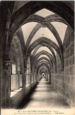 Vintage Postcard Gallery Of Grand Cloiter Convent Of Great Charterhouse France