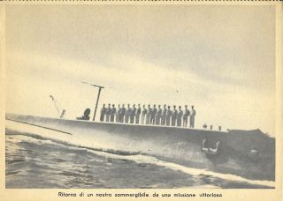 Vintage Wwii Postcard,  Return Of Submarine After A Victory - Italian Postcard
