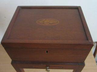 Wellington Hall solid mahogany Tea ? box on stand with shell inlay 3