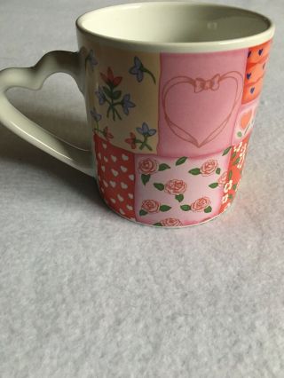 Valentine Vintage Russ Berrie Co Love Hearts Flowers Ceramic Coffee Tea Mug