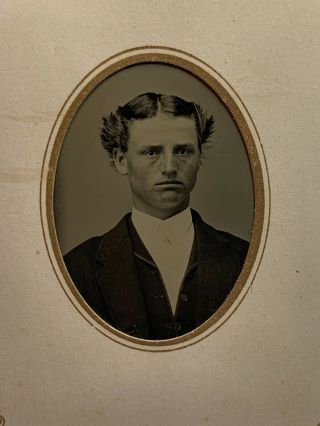 Antique Tintype Photo Of A Handsome Young Man 1800s
