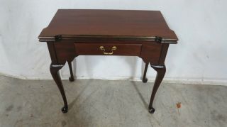 Mahogany Game Table Console Drawer Queen Anne