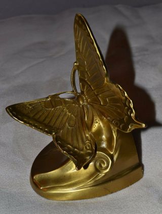 Vintage Pm Craftsman Brass Butterfly Bookend Eaton Park Florida Usa