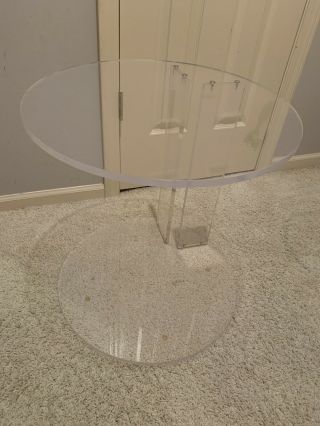 Vintage Modern Clear Lucite Acrylic End Side Occasional Table