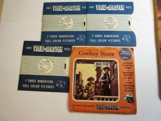 Vintage Viewmaster 3d Photo Reels - Tv Shows Cowboy Stars No.  950 - Set Of 3