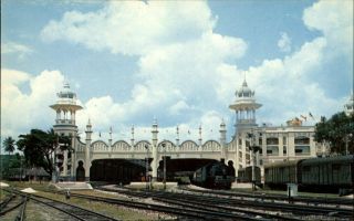 Railway Station Kuala Lumpur Malaya Malaysia Train Vintage Postcard