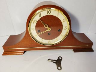 Vintage Bulova Westminster Mantle Clock With Key Chime Two Jewels Germany