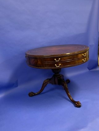 Vintage Chippendale Style Mahogany Drum Table
