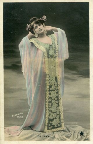 Vintage French Rppc Postcard - Actress Miss De Leka Xc085