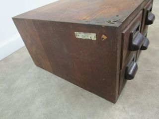 Vintage Mission Oak Wood Filing Cabinet of 4 Card Index Drawers Antique Library 5