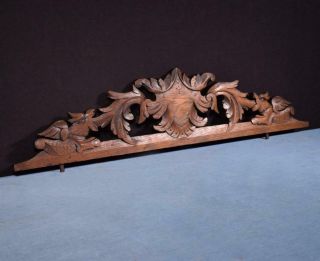 34 " French Antique Solid Oak Wood Pediment/crest With Griffins Salvage