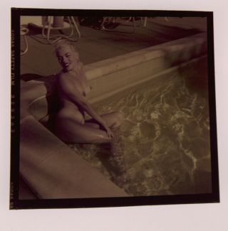 Bunny Yeager 1950s Color Camera Transparency Maria Stinger Nude Pool 2