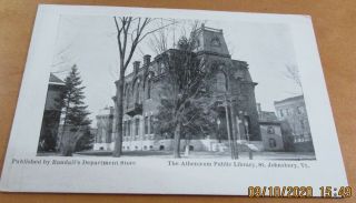 St.  Johnsbury,  Vermont - - [old Postcard - Early 1900] - - The Athenaeum Public Library