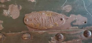 Vintage Military Foot Locker Trunk Antique WWII Era Skyway 1940s Storage Chest 6
