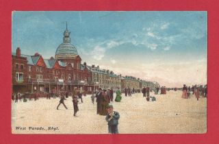 West Parade Rhyl Wales England Uk Vintage Old Postcard