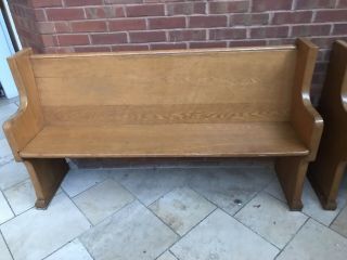 Solid Oak Church Pew,  (price Listed Is Per Bench Or)