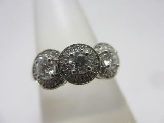 Trilogy Diamond 18k Gold Ring Vintage C1980 Tbj1853