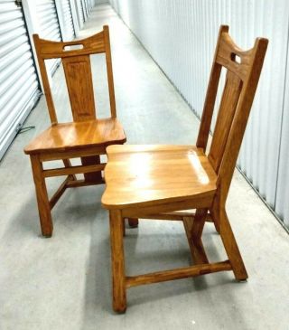 Six Vintage 1960s Mid - Century Western A.  Brandt Ranch Oak Side Dining Chairs