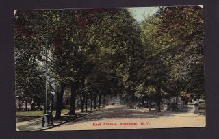 Old Vintage 1911 Postcard Of East Avenue Rochester Ny