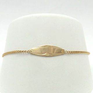 Vintage 18k Gold 750 Italy Id Baby Child Bracelet 6 Inches