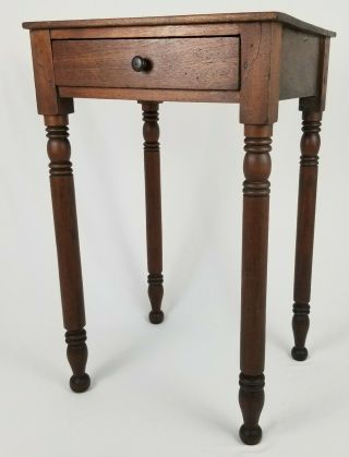 Antique Walnut Nightstand End Table Sheraton Primitive Hand Cut Dovetail Vintage