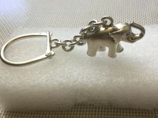 Vintage 1960s Elephant Keychain In Heavyweight Sterling Silver 30.  10 Grams