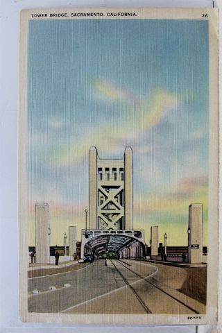 California Ca Sacramento Tower Bridge Postcard Old Vintage Card View Standard Pc