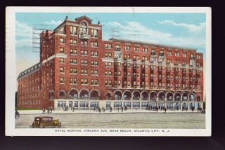 Atlantic City Jersey Nj 1929 Hotel Morton Virginia Ave Vintage Postcard
