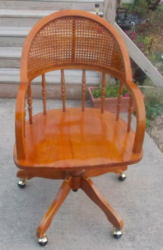 Oak Caned Back Office Chair / Armchair (ac56)