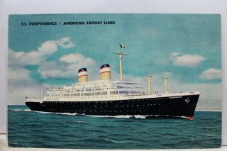 Boat Ship Ss Independence American Export Lines Postcard Old Vintage Card View