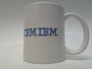 Vintage Classic IBM Coffee Mug Graphic Logo Computer Advertising Promo Blue 3