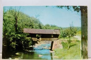 Vermont Vt Johnson Gihon River Covered Bridge Postcard Old Vintage Card View Pc