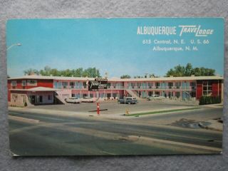 Vintage Route 66 Travel Lodge,  Albuquerque,  Mexico Postcard 1950 