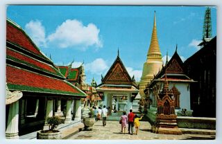 Vintage Postcard Wat Phra Keo Emerald Buddha Temple Bangkok Thailand