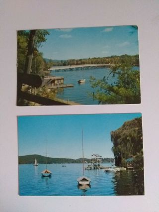 2 Vintage Postcards Of Lake Mohawk In Sparta Jersey