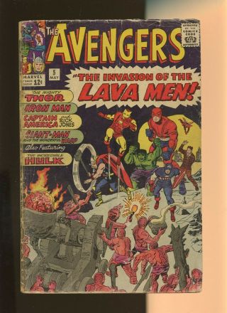 Avengers 5 Pr 0.  5 1 Book Invasion Of The Lava Men By Stan Lee & Jack Kirby