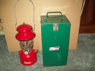 Coleman Red Lantern Model 200a Metal Case June 1962 Pyrex Glass