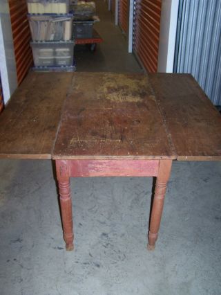 Antique Drop Leaf Farmhouse Table 48 " Long