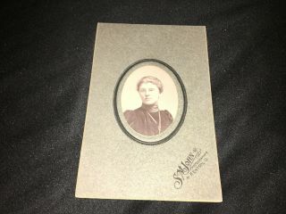 Cabinet Card Photo Of Woman From Shoulders Up By S.  M.  John From Kenton Ohio.