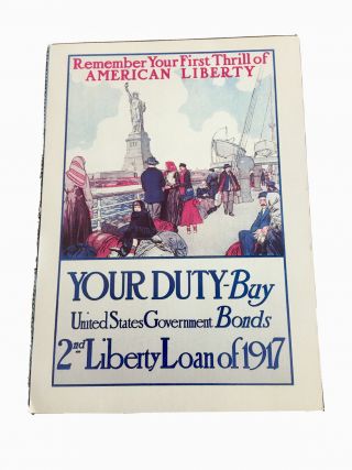 Family Circle World War 1 Liberty Bond Program Poster Vintage Postcard