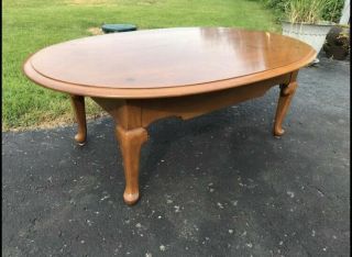 Vintage Ethan Allen Spoon Footed Coffee Table