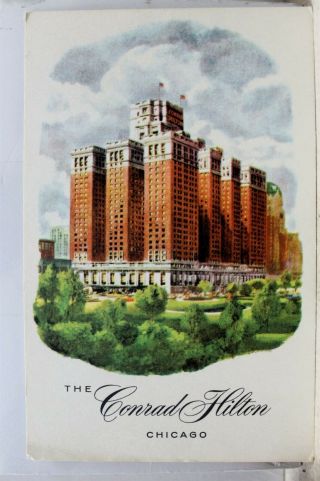 Illinois Il Chicago Conrad Hilton Hotel Postcard Old Vintage Card View Standard