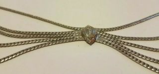 Christian Dior Vintage Belt Metal Silver Tone Chains 5 Strand 28.  5” Length 3