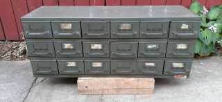 Vintage Real Equipto Usa 18 Drawer Metal Parts Cabinet 12 " Deep Ek